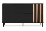 Sideboard Biella in schwarz und Artisan Eiche, 160 x 90 cm Anti Fingerprint beschichtet