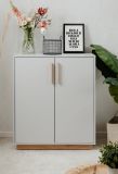 Kommode Hanno in grau und Hickory Walnuss Sideboard 82 x 94 cm