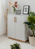Kommode Hanno in grau und Hickory Walnuss Sideboard 82 x 94 cm