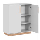 Kommode Hanno in grau und Hickory Walnuss Sideboard 82 x 94 cm