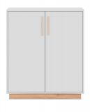 Kommode Hanno in grau und Hickory Walnuss Sideboard 82 x 94 cm