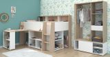 Parisot Kinder- und Jugendzimmer Lucas11 in wei und Eiche Komplett-Set 2-teilig