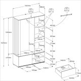 Parisot Kinder- und Jugendzimmer Lucas11 in wei und Eiche Komplett-Set 2-teilig