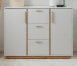 Kommode Hanno in grau und Hickory Walnuss Sideboard 125 x 94 cm
