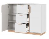 Kommode Hanno in grau und Hickory Walnuss Sideboard 125 x 94 cm