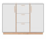 Kommode Hanno in grau und Hickory Walnuss Sideboard 125 x 94 cm