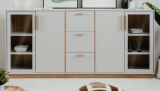 Sideboard Hanno in grau und Hickory Walnuss Kommode 204 x 94 cm