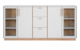 Sideboard Hanno in grau und Hickory Walnuss Kommode 204 x 94 cm