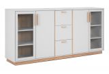 Sideboard Hanno in grau und Hickory Walnuss Kommode 204 x 94 cm