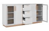 Sideboard Hanno in grau und Hickory Walnuss Kommode 204 x 94 cm