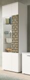 Vitrine Relief in wei und Gold mit 3-D Struktur Vitrinenschrank 70 x 195 cm
