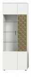 Vitrine Relief in wei und Gold mit 3-D Struktur Vitrinenschrank 70 x 195 cm