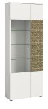Vitrine Relief in wei und Gold mit 3-D Struktur Vitrinenschrank 70 x 195 cm