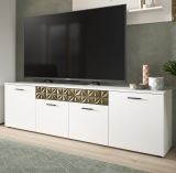 TV-Lowboard Relief in wei und Gold mit 3-D Struktur TV Unterteil 190 cm