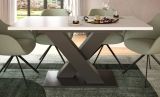 Esstisch Home-X in wei und grau Tisch ausziehbar 150 - 190 cm