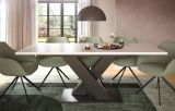 Esstisch Home-X in wei und grau Tisch ausziehbar 150 - 190 cm