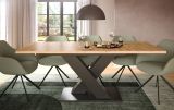 Esstisch Home-X in Artisan Eiche und grau Tisch ausziehbar 150 - 190 cm