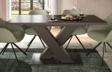 Esstisch Home-X in grau Tisch ausziehbar 150 - 190 cm