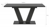 Esstisch Home-X in grau Tisch ausziehbar 150 - 190 cm