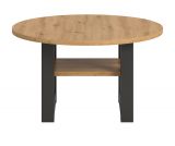 Couchtisch Eldon in Artisan Eiche und grau Beistelltisch rund  75 cm