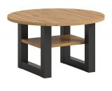 Couchtisch Eldon in Artisan Eiche und grau Beistelltisch rund  75 cm