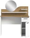 Schminktisch Viola in wei und Artisan Eiche Kosmetiktisch mit Spiegel 110 cm