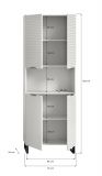 Badezimmer Hochschrank Roove in wei mit 3D-Wellenstruktur Badschrank, Soft-Close-Funktion