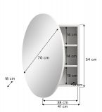 Badezimmer Spiegelschrank Roove in wei Badschrank rund, Soft-Close-Funktion