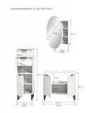 Badmbel Set 3-teilig Roove in wei mit 3D-Wellenstruktur Badkombination, Soft-Close-Funktion