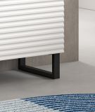 Badmbel Set 3-teilig Roove in wei mit 3D-Wellenstruktur Badkombination, Soft-Close-Funktion