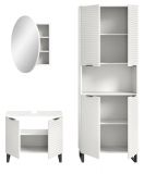 Badmbel Set 3-teilig Roove in wei mit 3D-Wellenstruktur Badkombination, Soft-Close-Funktion