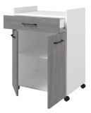 Parisot Kchenschrank Set 2-tlg. Malice2 in Beton grau und wei Kche Buffet und Mehrzweckschrank