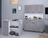 Parisot Kchenschrank Set 2-tlg. Malice4 in Beton grau und wei Kche Buffet und Kcheninsel