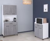 Parisot Kchenschrank Set 2-tlg. Malice1 in Beton grau und wei Kche Buffet und Mehrzweckschrank