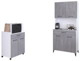 Parisot Kchenschrank Set 2-tlg. Malice1 in Beton grau und wei Kche Buffet und Mehrzweckschrank