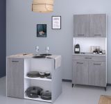 Parisot Kchenschrank Set 2-tlg. Malice3 in Beton grau und wei Kche Buffet und Kcheninsel