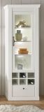 Vitrine Fiastra in wei Pinie Landhaus Vitrinenschrank 70 x 201 cm, Soft-Close-Funktion