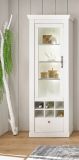 Vitrine Fiastra in wei Pinie Landhaus Vitrinenschrank 70 x 201 cm, Soft-Close-Funktion