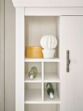 Kommode Fiastra in wei Pinie Landhaus Highboard 105 x 146 cm, Soft-Close-Funktion