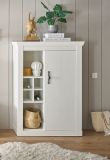 Kommode Fiastra in wei Pinie Landhaus Highboard 105 x 146 cm, Soft-Close-Funktion