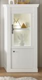 Vitrine Fiastra in wei Pinie Landhaus Vitrinenschrank 70 x 146 cm, Soft-Close-Funktion