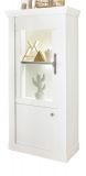 Vitrine Fiastra in wei Pinie Landhaus Vitrinenschrank 70 x 146 cm, Soft-Close-Funktion