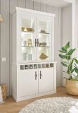Vitrine Fiastra in wei Pinie Landhaus Buffet 110 x 207 cm, Soft-Close-Funktion