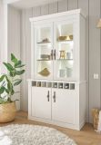 Vitrine Fiastra in wei Pinie Landhaus Buffet 110 x 207 cm, Soft-Close-Funktion