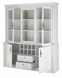 Buffet Fiastra in wei Pinie Landhaus Vitrinenschrank 184 x 207 cm, Soft-Close-Funktion