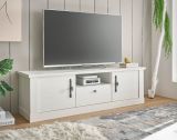 TV-Lowboard Fiastra in wei Pinie Landhaus TV Unterteil 155 cm, Soft-Close-Funktion