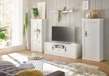 TV-Lowboard Fiastra in wei Pinie Landhaus TV Unterteil 155 cm, Soft-Close-Funktion