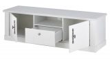 TV-Lowboard Fiastra in wei Pinie Landhaus TV Unterteil 155 cm, Soft-Close-Funktion