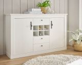 Sideboard Fiastra in wei Pinie Landhaus hohe Kommode 166 x 100 cm, Soft-Close-Funktion