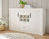 Sideboard Fiastra in wei Pinie Landhaus hohe Kommode 166 x 100 cm, Soft-Close-Funktion